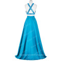 Grace Karin 2 pièces Deep Sky blue Sequined Satin Formal Ball Gown Robe de bal gratuite vestidos de fiestas GK000107-2